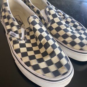 Unisex Vans Slip-on Blur Black & White Checkerboard Skate Shoes Men 6.5 Wm 8